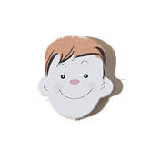 C&F Wooden Little Boy Head Character